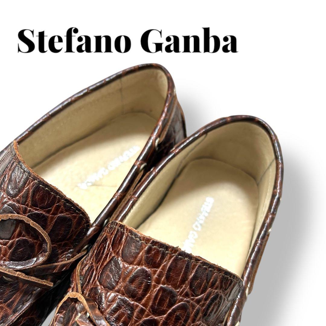 Stefano Gamba クロコダイル型押しドライビングシューズ　サイズ42
