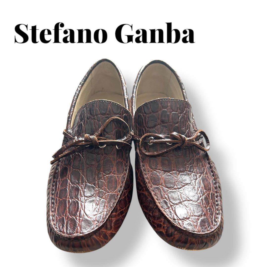 Stefano Gamba クロコダイル型押しドライビングシューズ　サイズ42