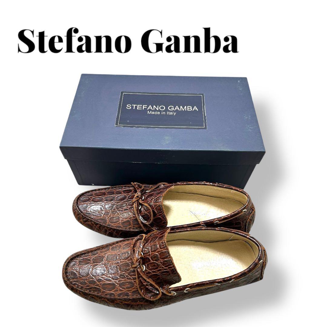 Stefano Gamba クロコダイル型押しドライビングシューズ　サイズ42