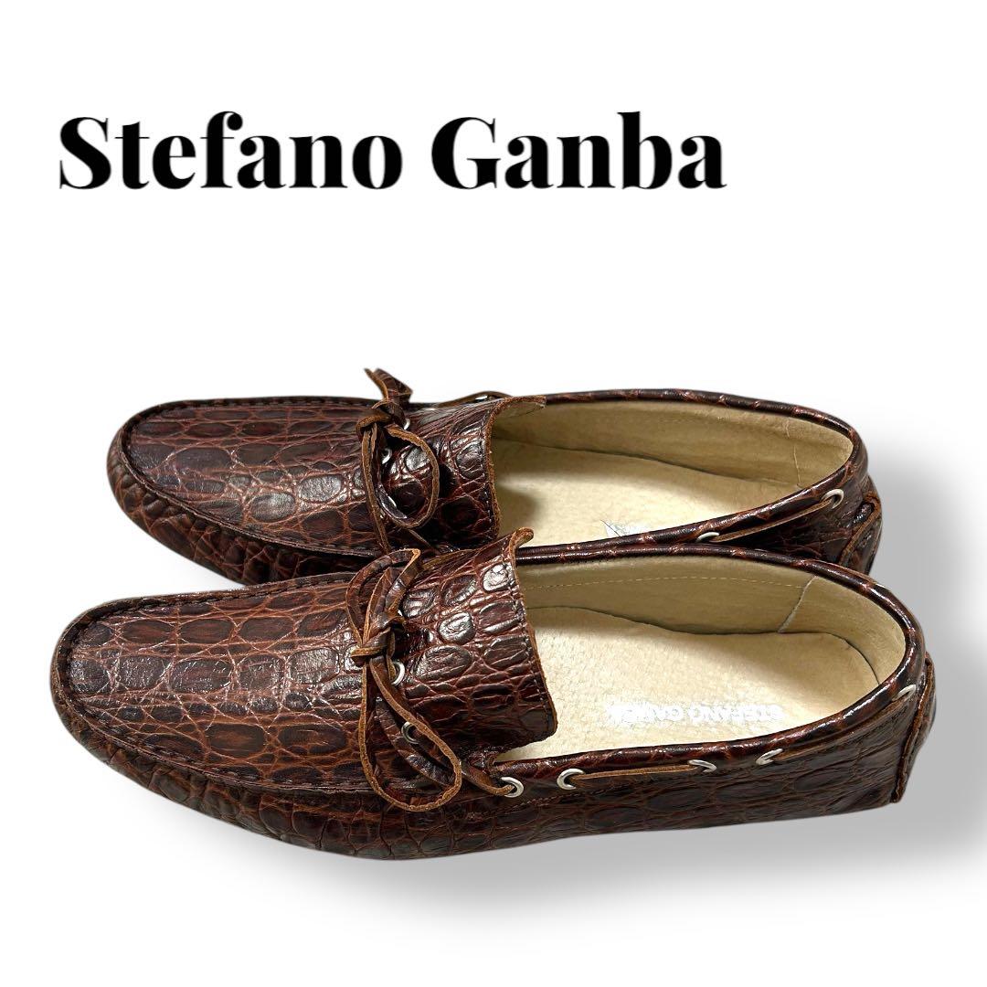 Stefano Gamba クロコダイル型押しドライビングシューズ　サイズ42
