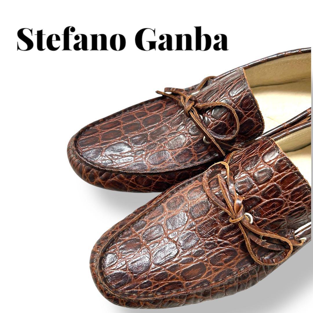 Stefano Gamba クロコダイル型押しドライビングシューズ　サイズ42