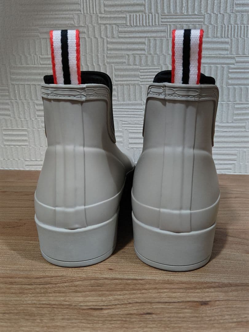 未使用！　美品！ HUNTER グレー ショートレインブーツUK6