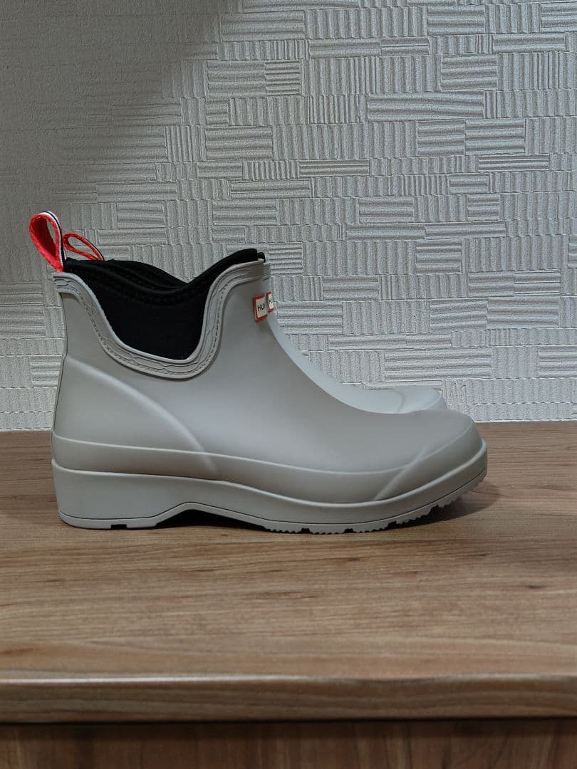 未使用！　美品！ HUNTER グレー ショートレインブーツUK6