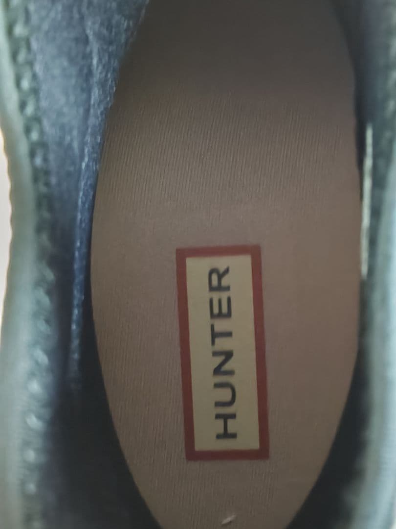 未使用！　美品！ HUNTER グレー ショートレインブーツUK6