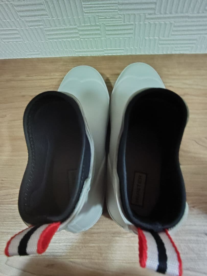 未使用！　美品！ HUNTER グレー ショートレインブーツUK6