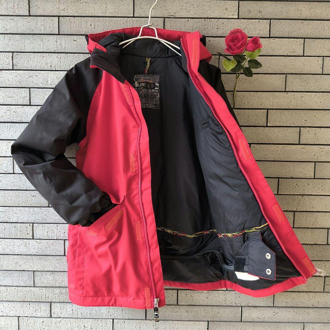 ♠元斗【バートン】✨美品　スノボージャケット　スキー　黒×赤　キッズXL