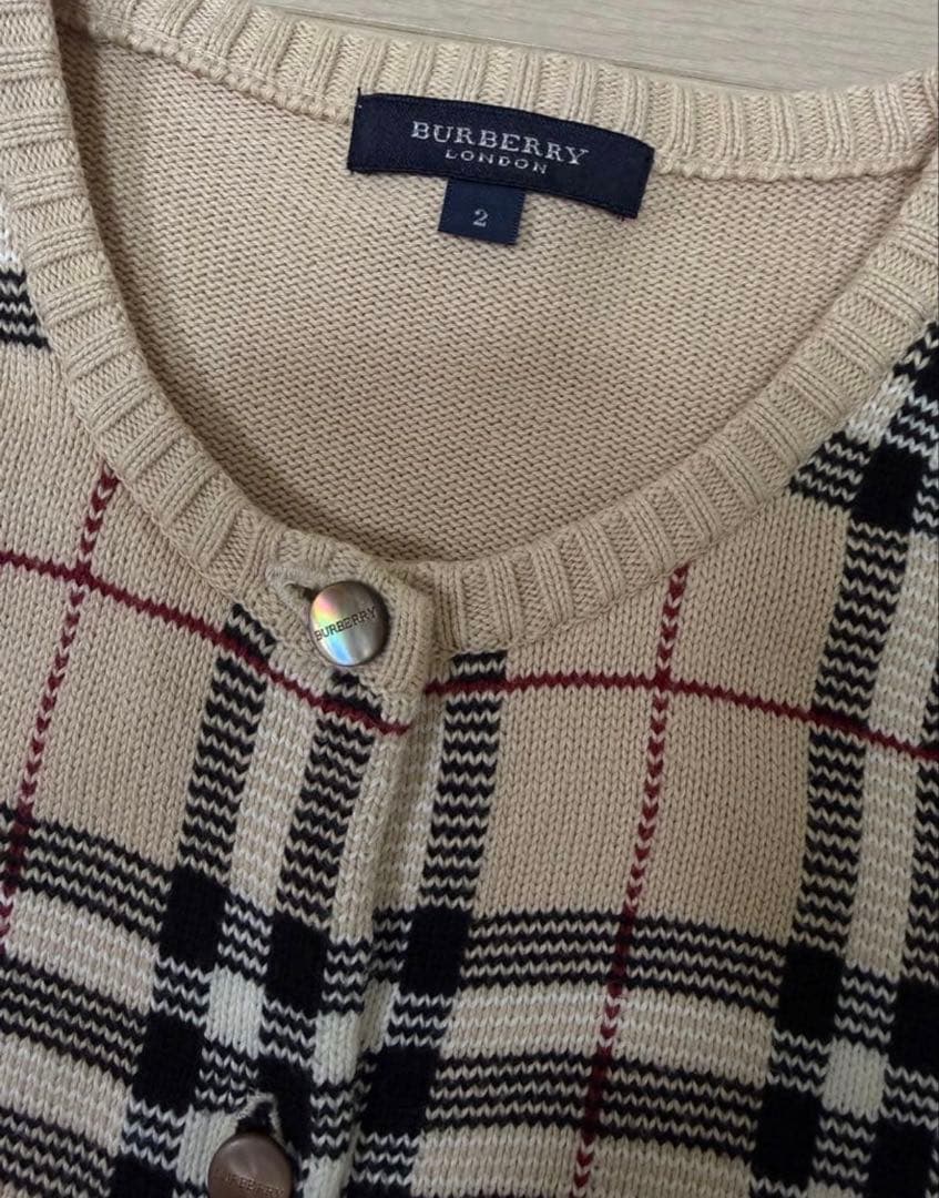 BURBERRY London ノバチェック柄カーディガンサイズ2