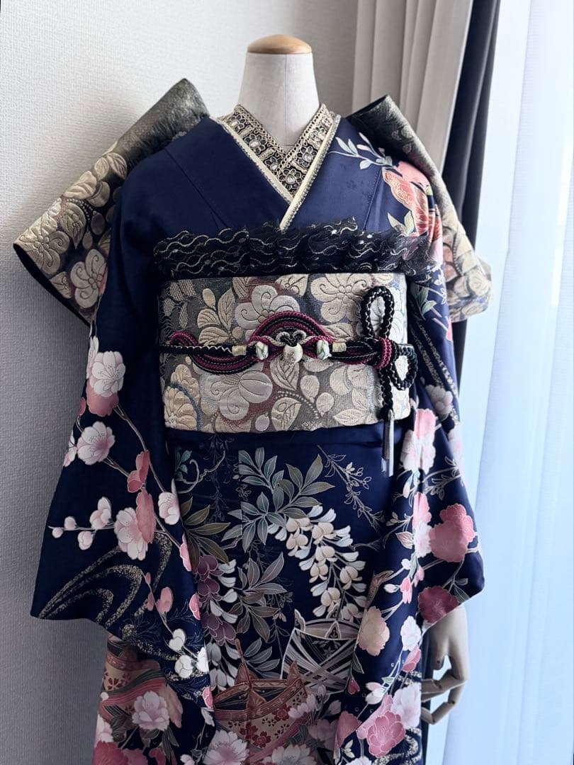 深青い　振袖フルセット