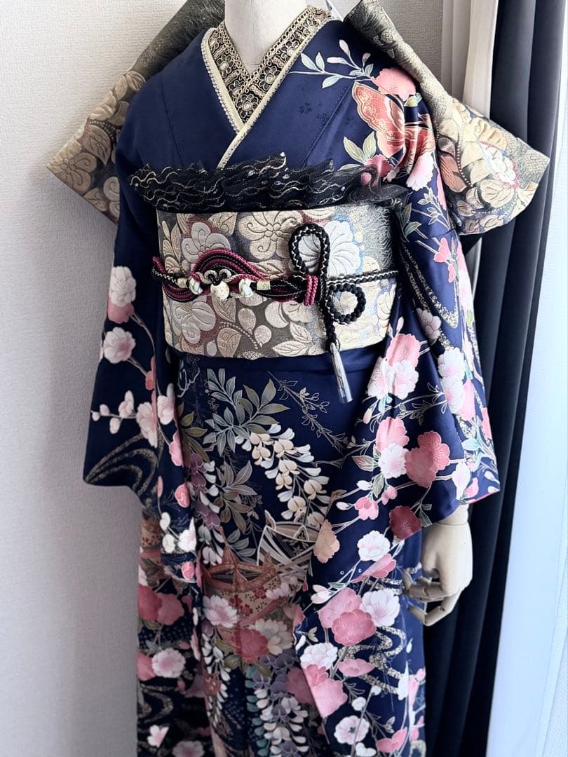 深青い　振袖フルセット