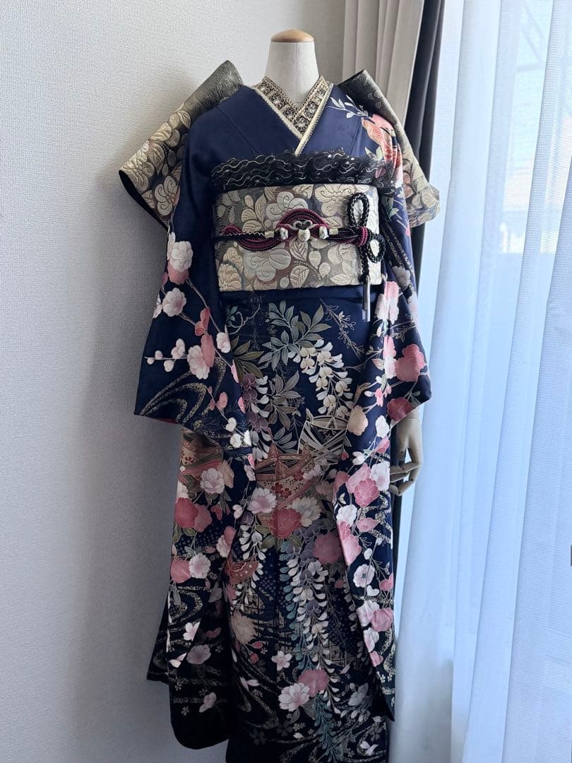 深青い　振袖フルセット