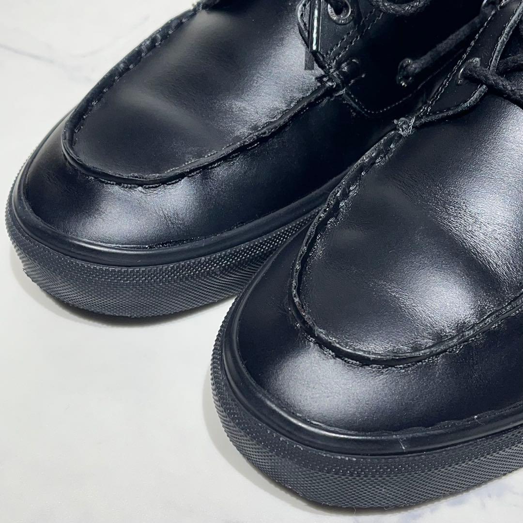 極美品☆VANS 2アイレット 28.5cm 黒 本革 モカシン デッキシューズ
