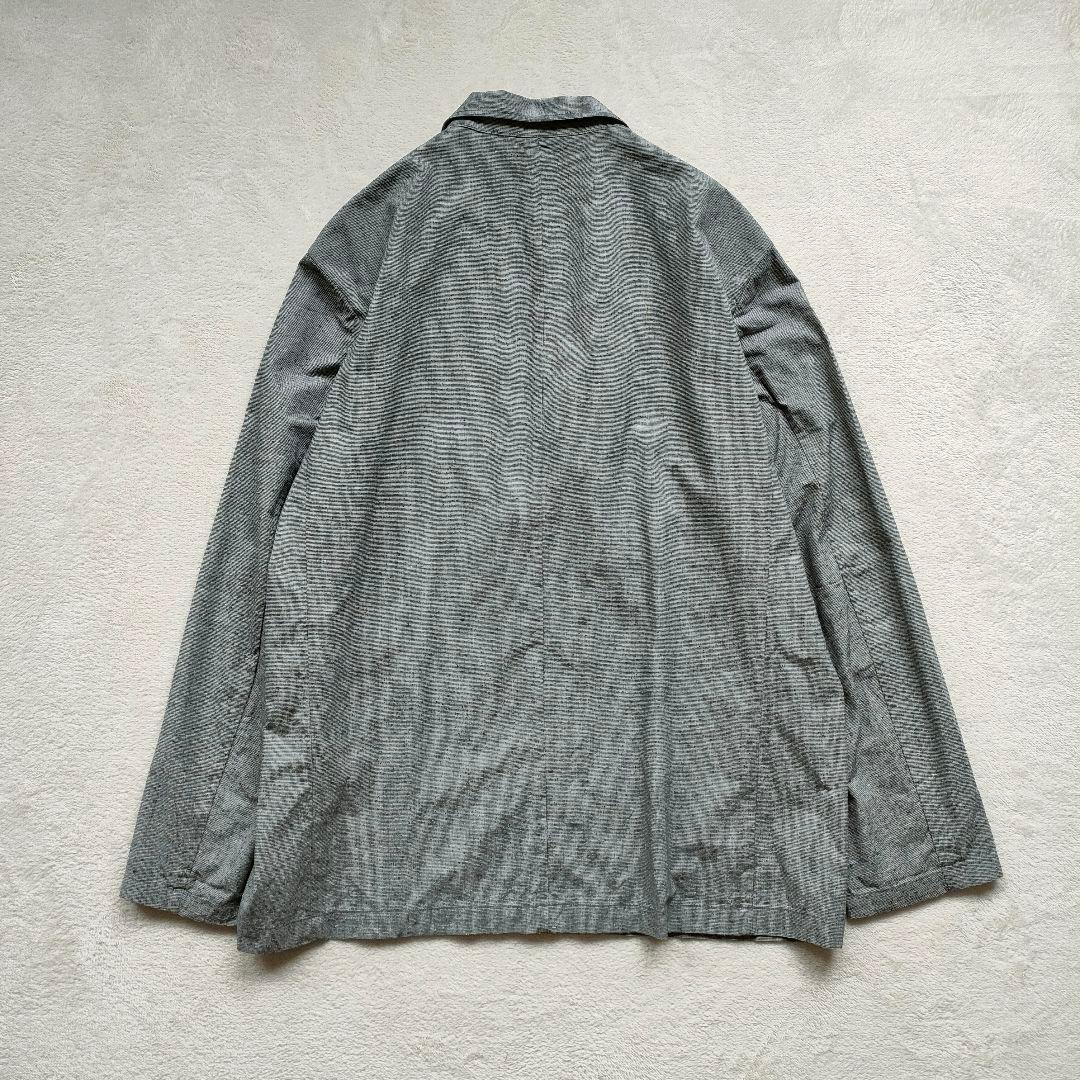 アダムエロペ コットンシルクネップルーズシルエットダブルジャケット L