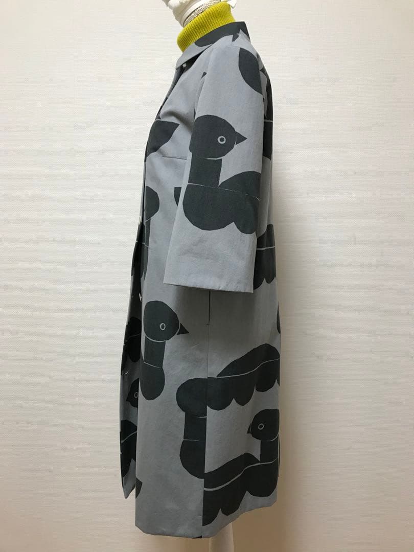新品　ミナペルホネン　スプリングコート　sea birds 36 グレー