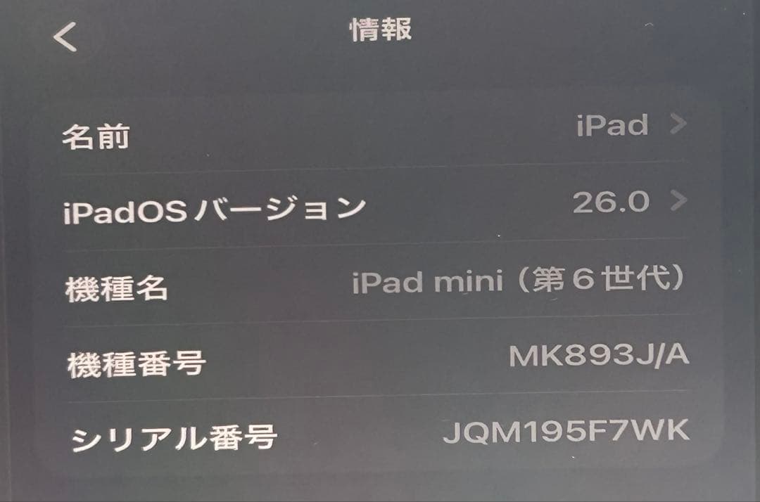iPad mini 第6世代Cellular 64GB バッテリ最大容量100%