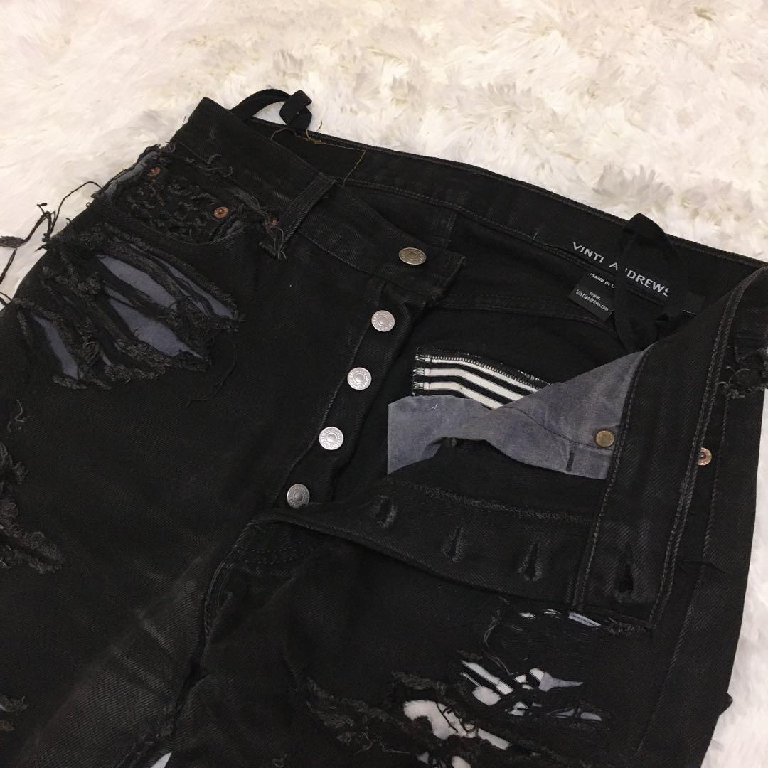 美品✨ヴィンティアンドリュース　リメイクデニム ブラック W30 L30