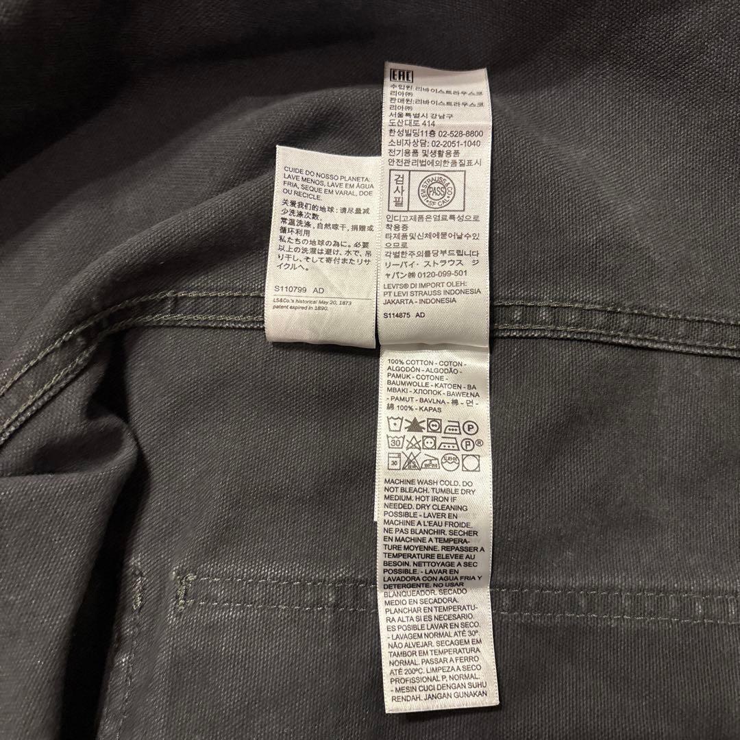 Levi's フェードブラック ダック生地カバーオール(表記M・実寸L相当）