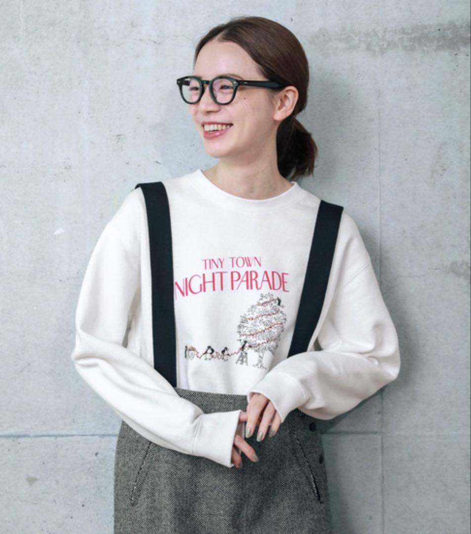 PAR ICI へリンボン サスペンダースカート