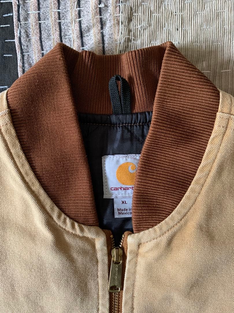 00s XL carhartt ダック ベスト キルティング V01 ブラウン