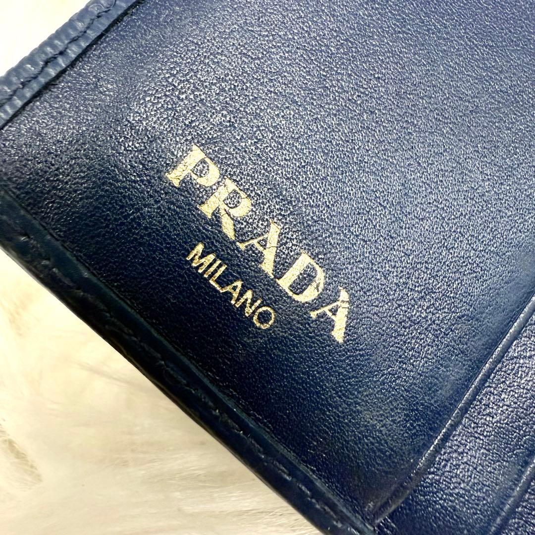 ◆*◆様 PRADA プラダ レザー二つ折り財布 ロゴヴィッテロムーブ革ウォレッ