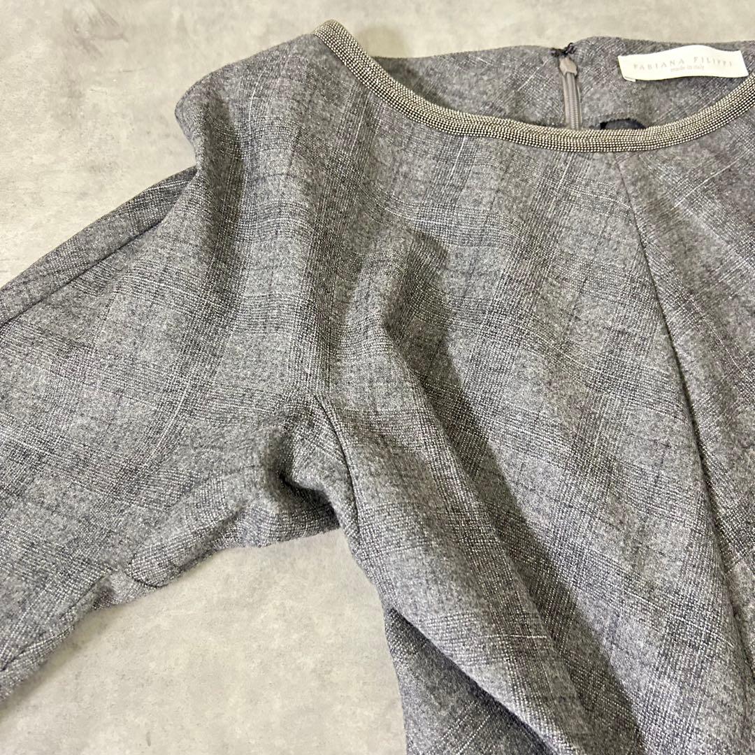 【FABIANA FILIPPI】メリノウール ワンピース 40/XS グレー