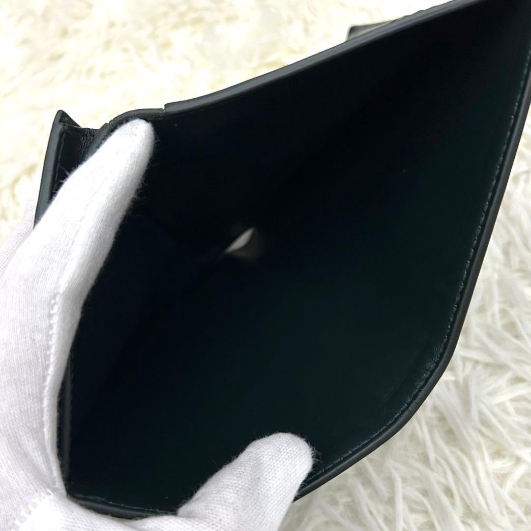 CELINE ミディアム ストラップ ウォレット 二つ折り財布 グリーン系