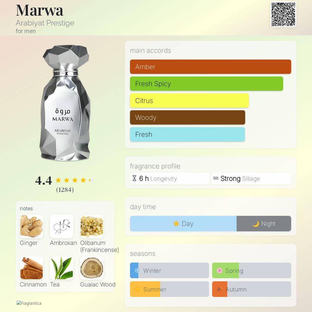 ARABIYAT Prestige Marwa ユニセックス香水 100ml