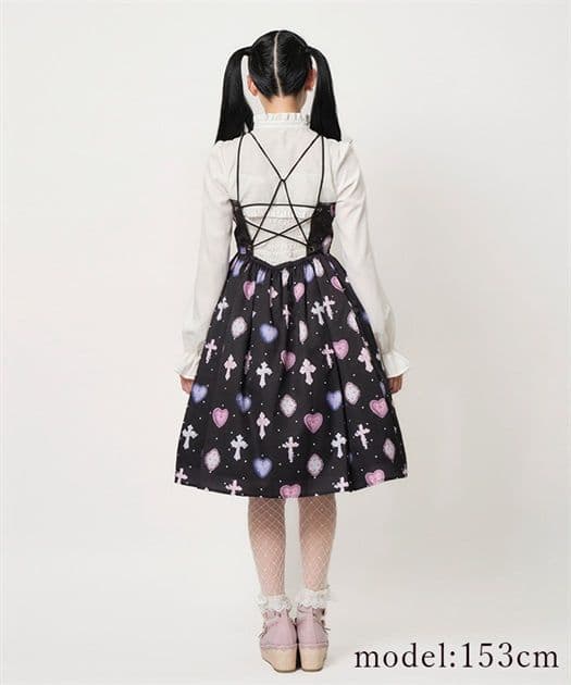 axes femme kawaii ロージークロスジャンスカ 黒