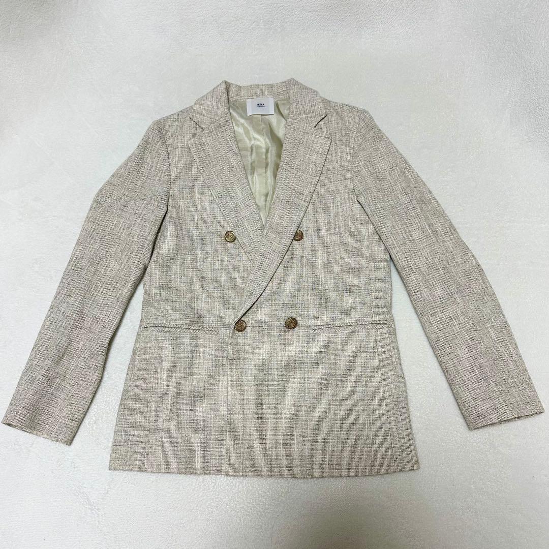 IENA LA BOUCLE ウールマット ダブルボタンジャケット 36