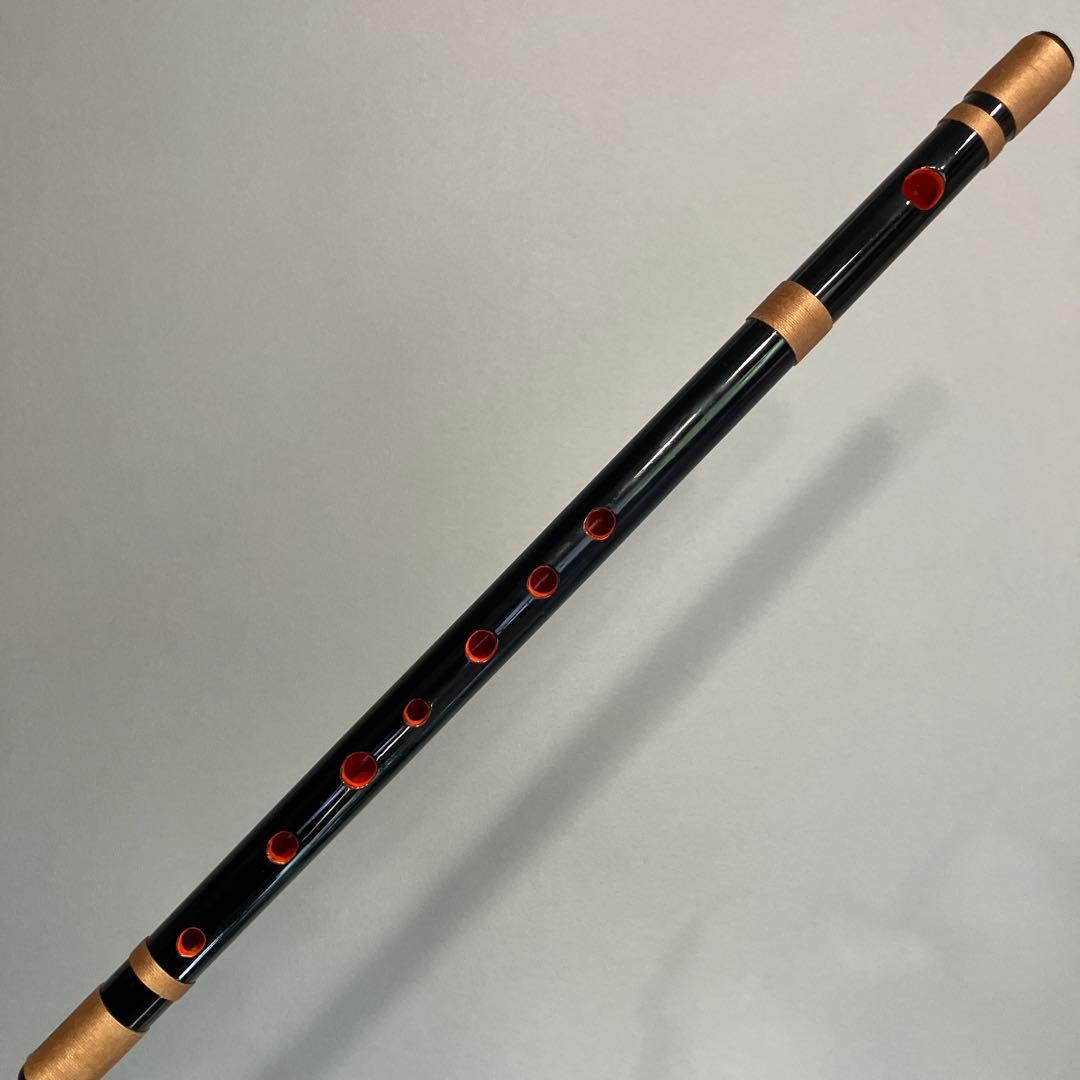 篠笛七本調子 B菅　ドレミ調　MR7-93 天地糸巻西洋音階 竹笛 和楽器 黒塗