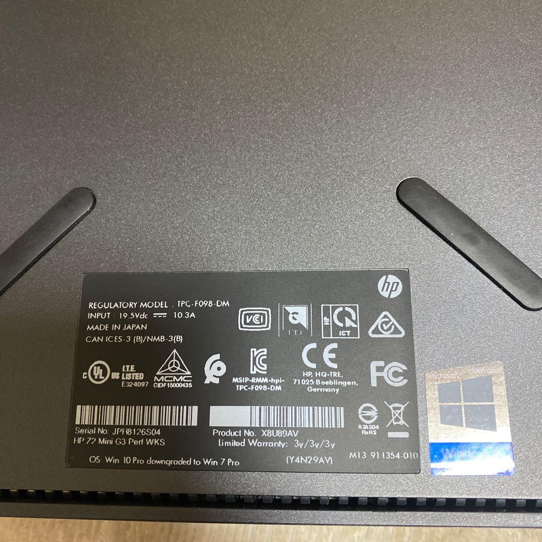HP Zシリーズ ミニPC Intel Xeon E3- 16GB RAM