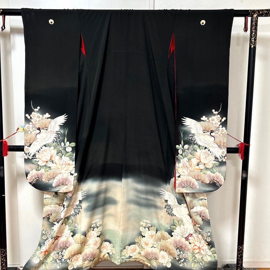 【彦兵衛mini】素材祭り！処分品！アンティーク錦紗振袖・黒留袖2点1002-3