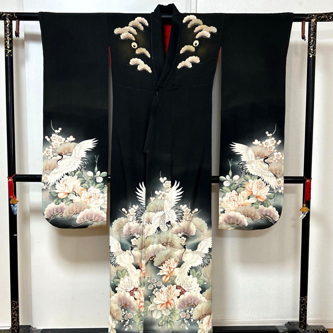 【彦兵衛mini】素材祭り！処分品！アンティーク錦紗振袖・黒留袖2点1002-3