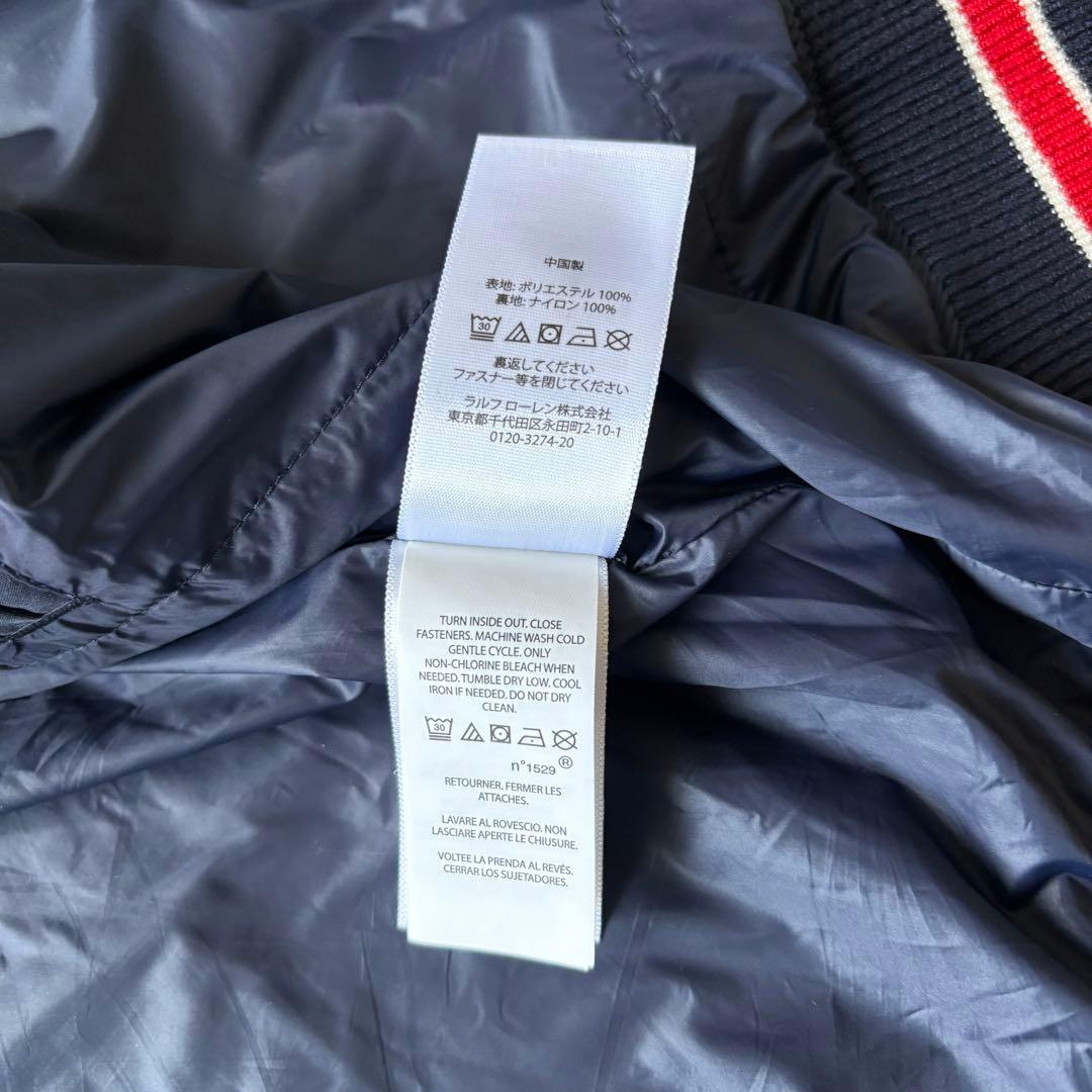 美品 L ラルフローレン スタジャン POLO ロゴ ネイビー