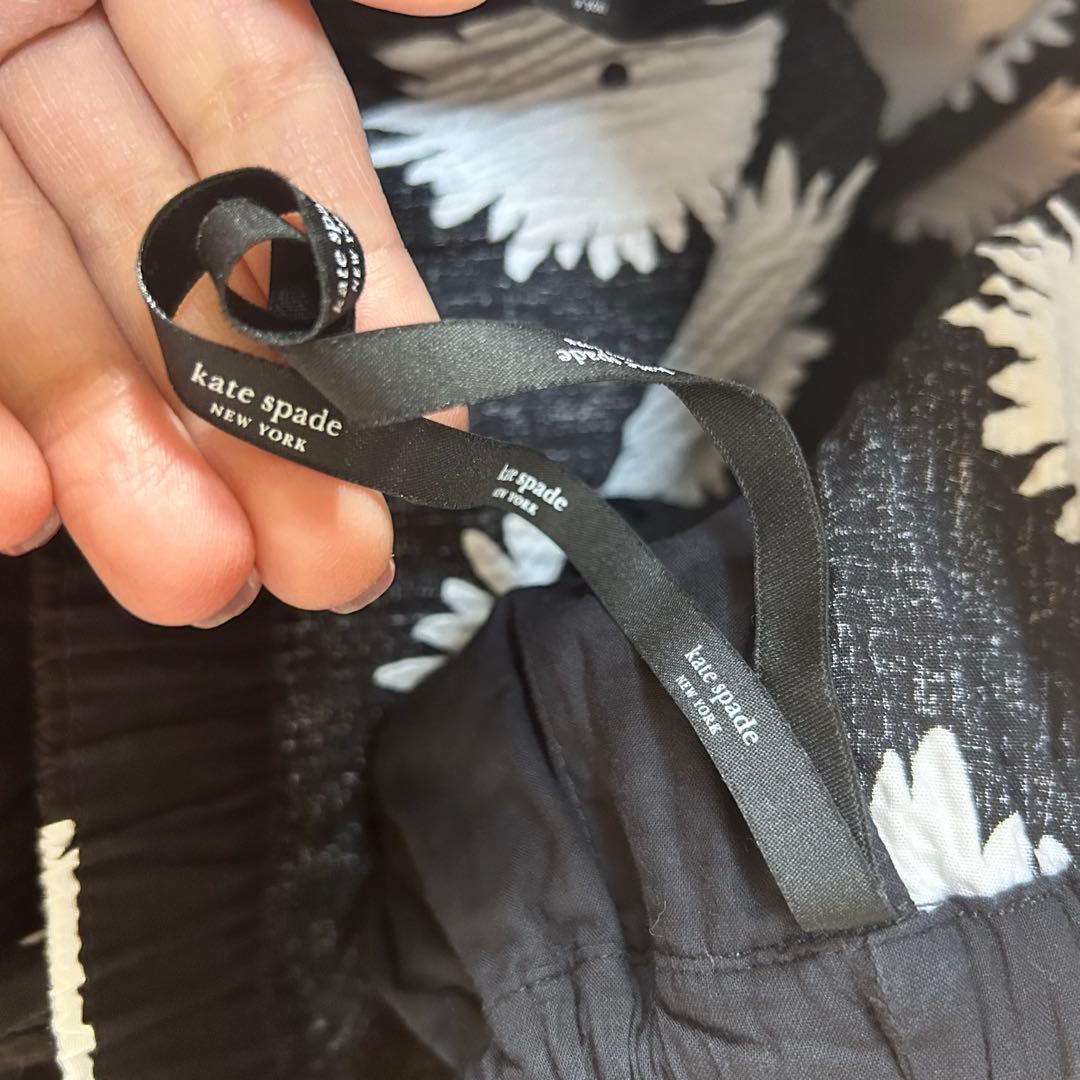 美品✨ケイトスペードニューヨーク ポンポンフローラル スカート シアサッカーXS