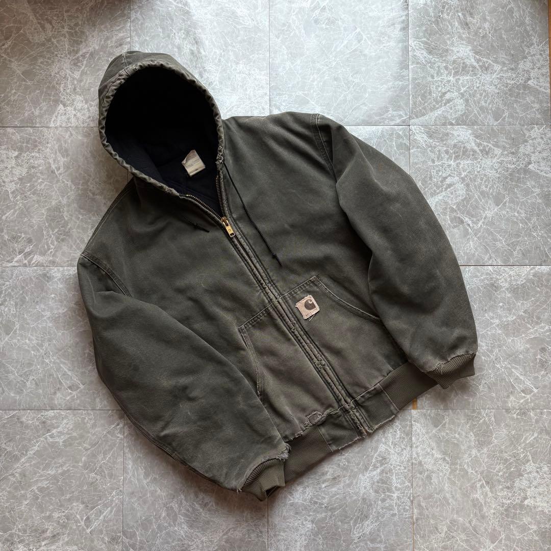 【ロゴ希少】Carhartt アクティブジャケット ダック フルジップ 古着