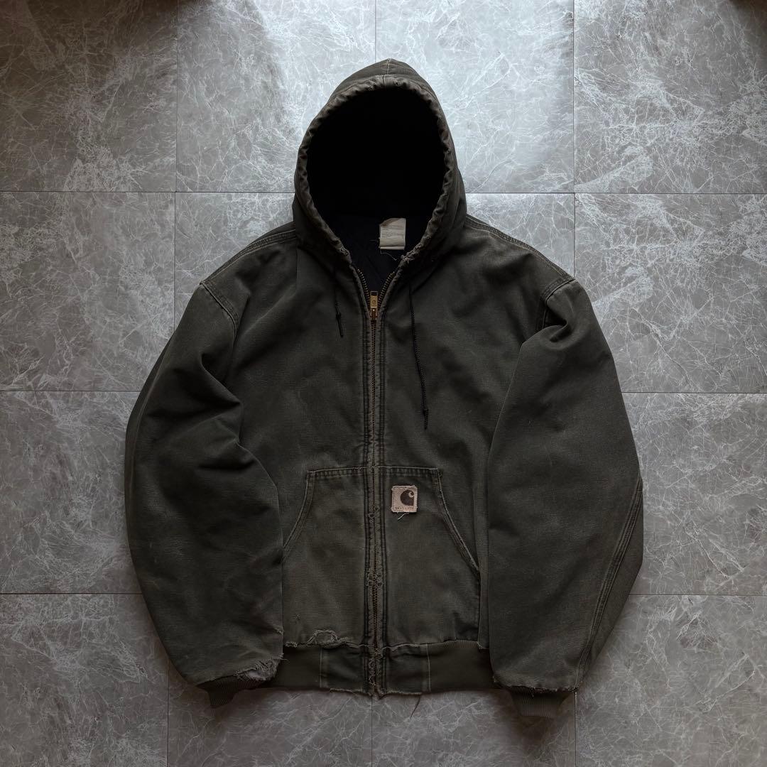 【ロゴ希少】Carhartt アクティブジャケット ダック フルジップ 古着
