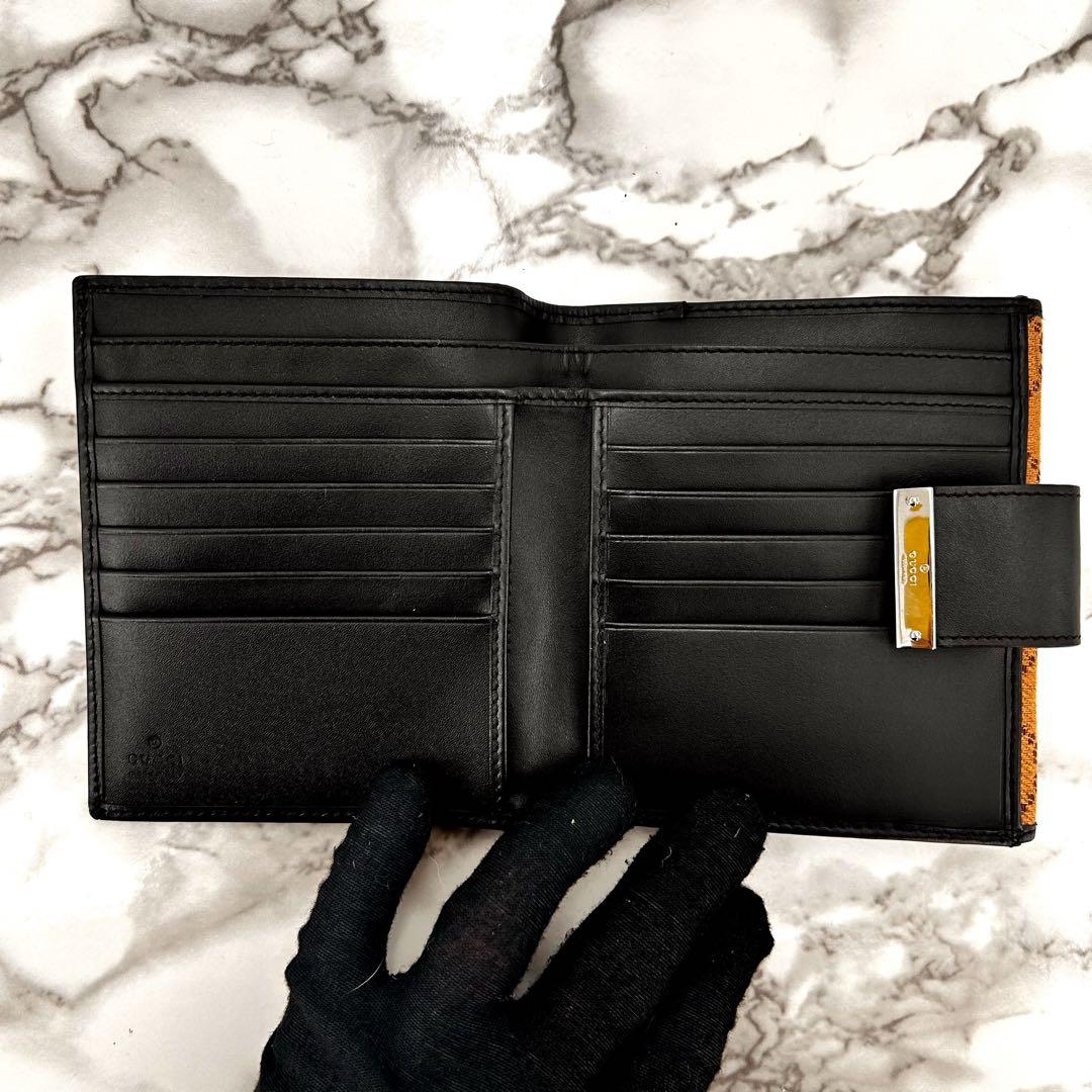 GUCCI グッチ GGキャンバス 二つ折り財布 ジャッキー金具