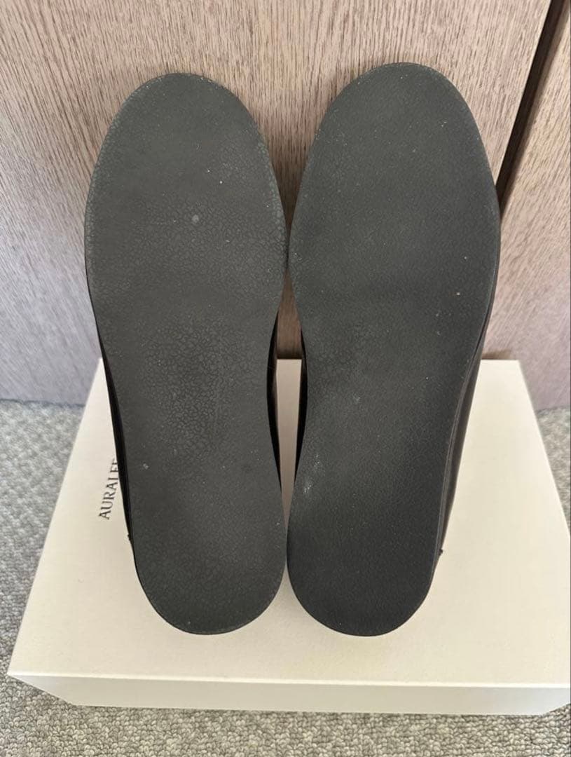 靴 Auralee leather lace-up shoes