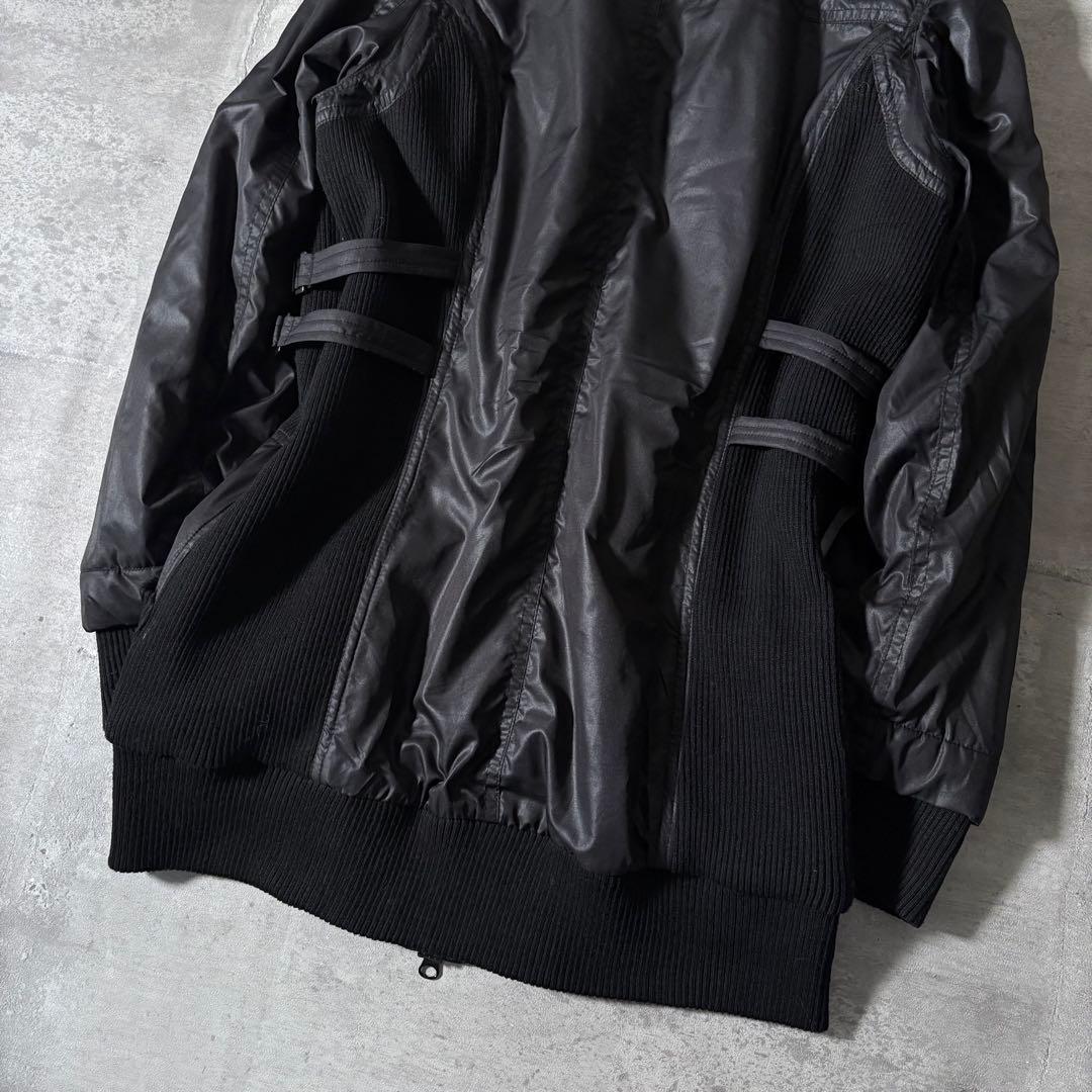 00s ミリタリージャケット 中綿 多重ジップ ベルト 平成ギャル リブ y2k