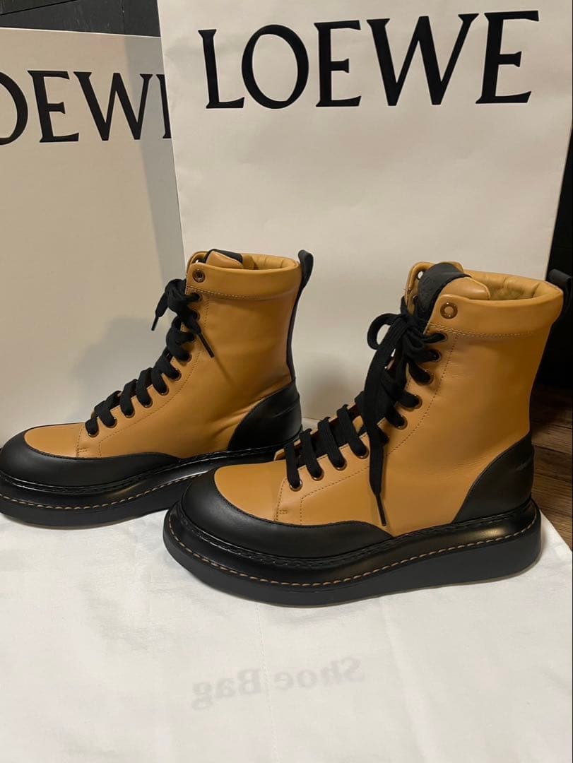 LOEWE レザー ハイカットブーツ combat boot ロエベ