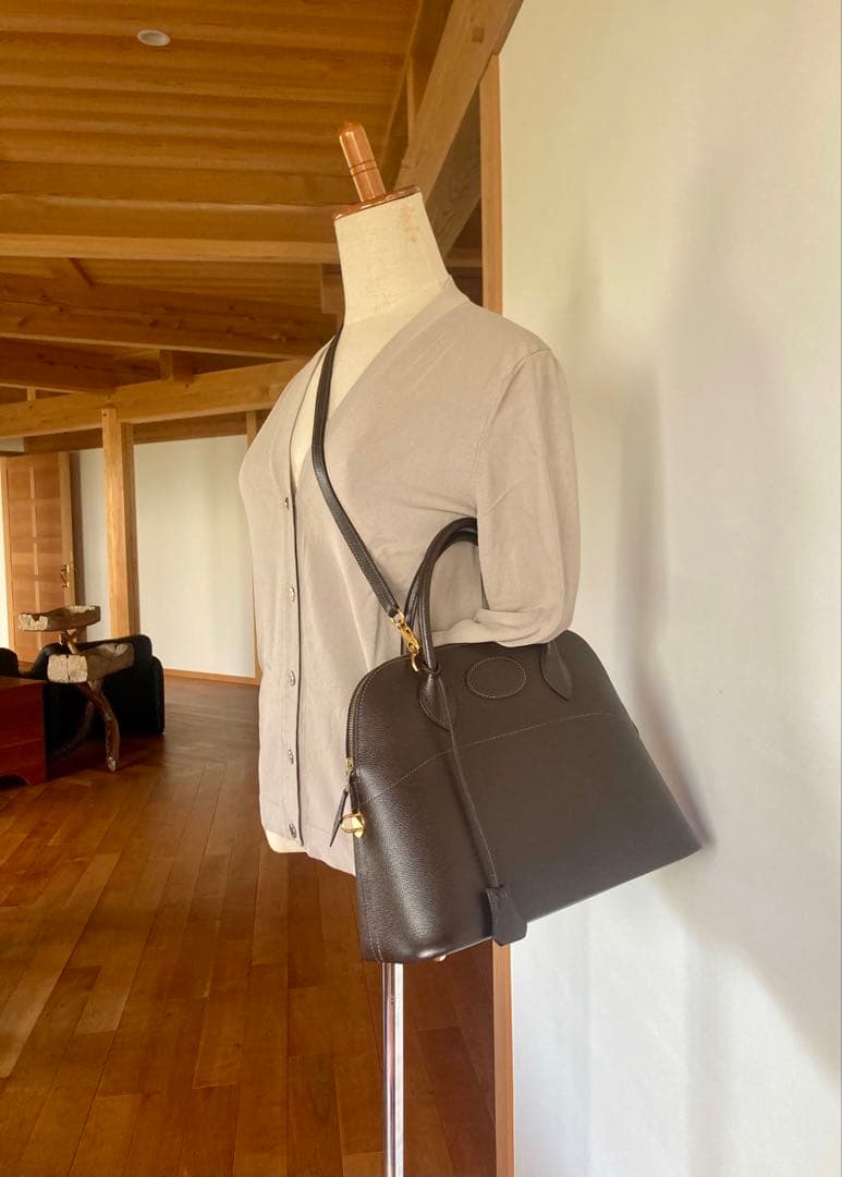 HERMES セリエボタン 7分袖 カーディガン 替えボタン付き　クリーニング済