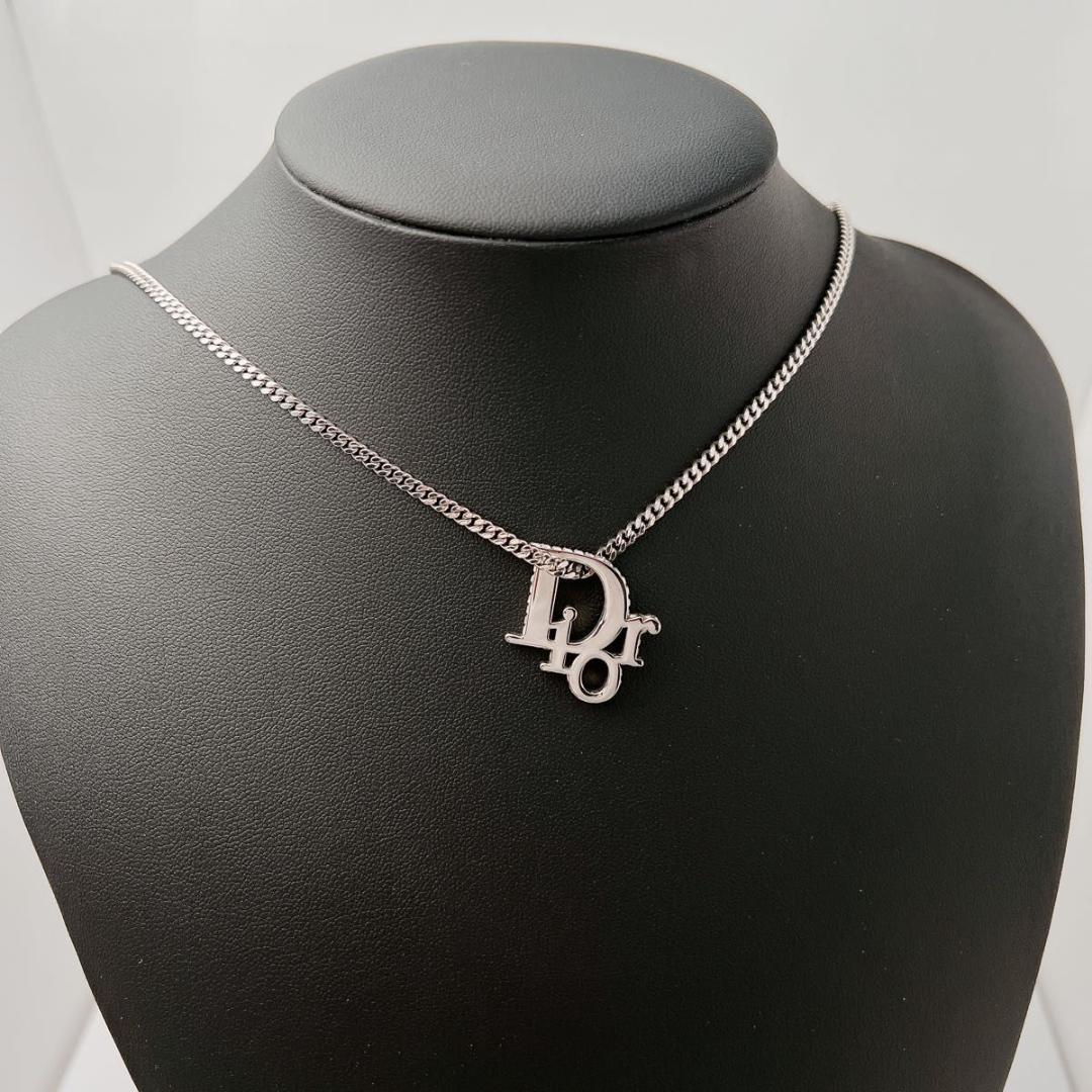 新品同様 ディオール dior オブリーク ネックレス シルバー ペンダントD9