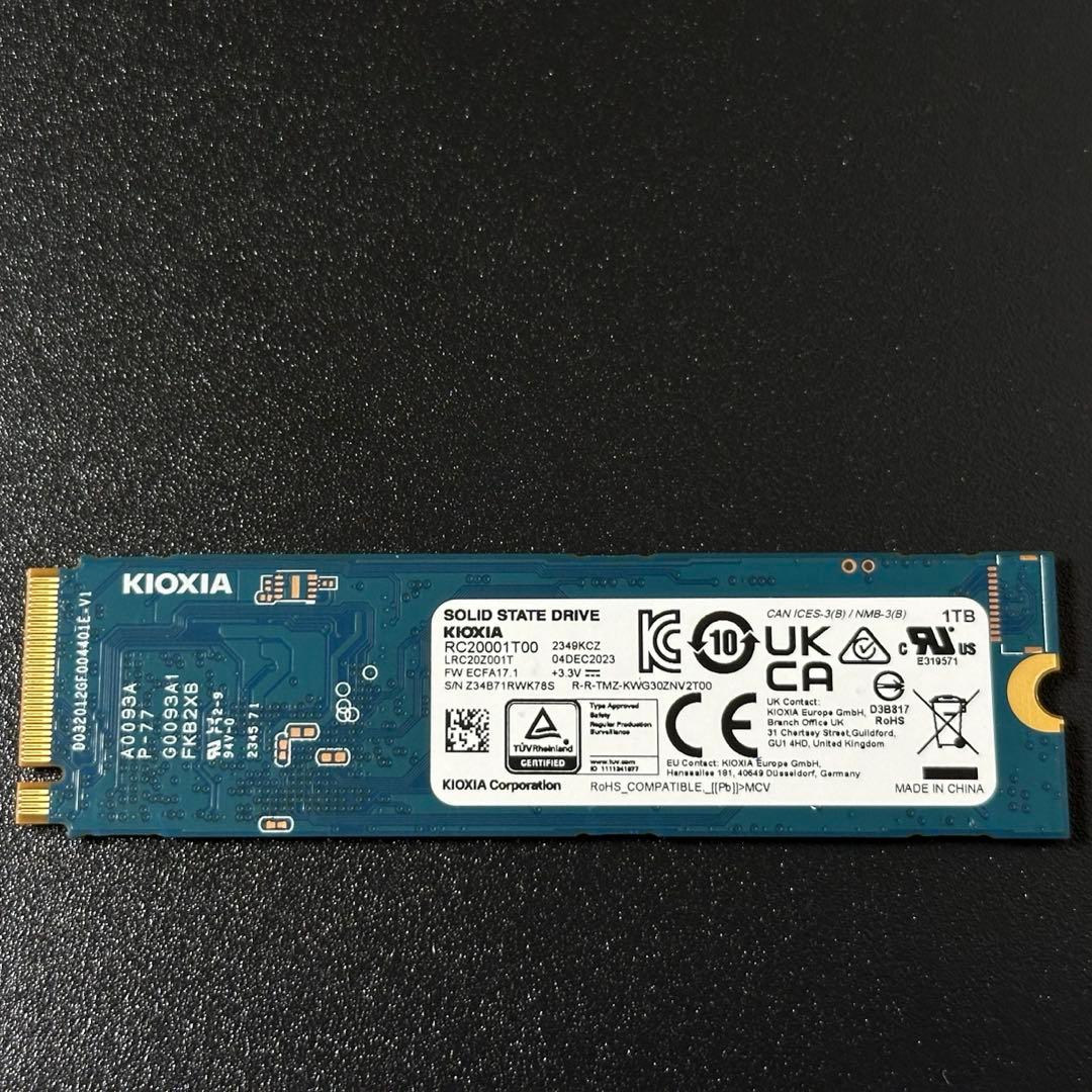 【動作保証】KIOXIA M.2 2280 SSD 1TB 168