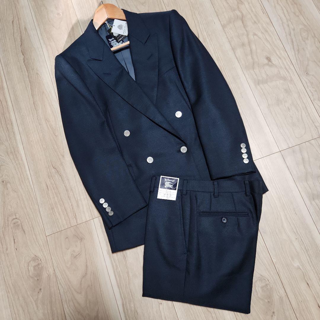 ヴィンテージ　Burberry　ダブルブレストセットアップ　シルバーメタルボタン