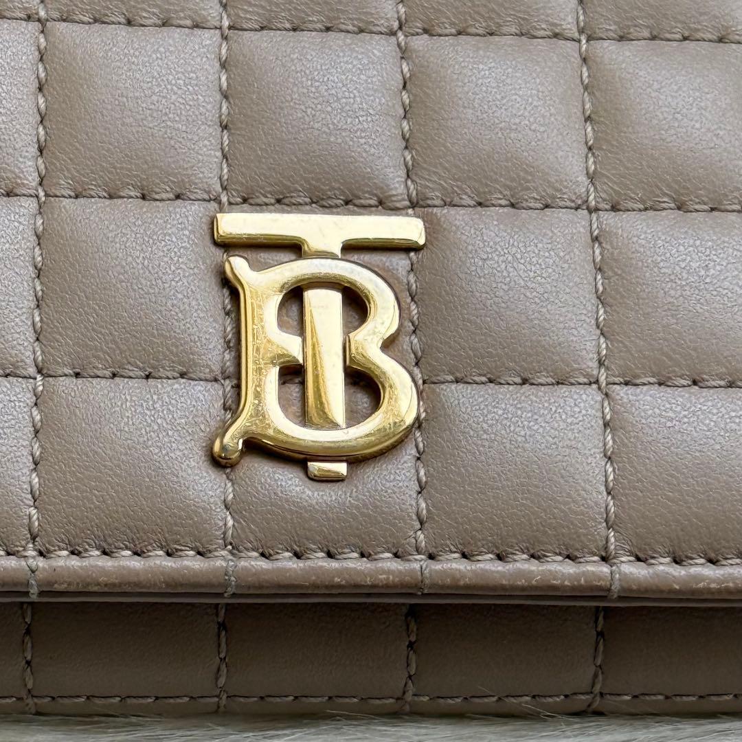 バーバリー ローラ コンパクトウォレット TB ロゴ レザー 三つ折り財布