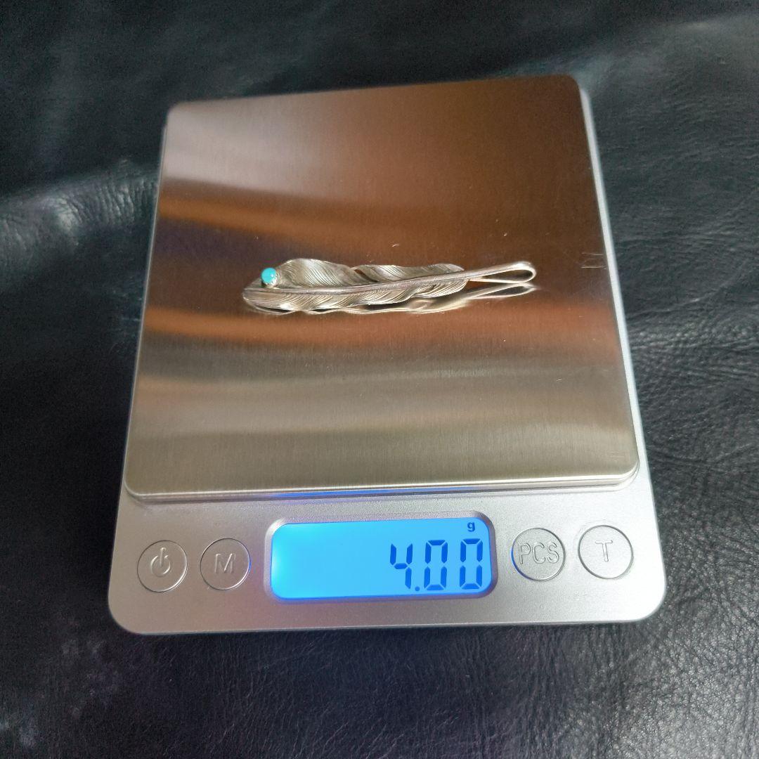 シルバー925 フェザーネックレス ターコイズ石付き 11g