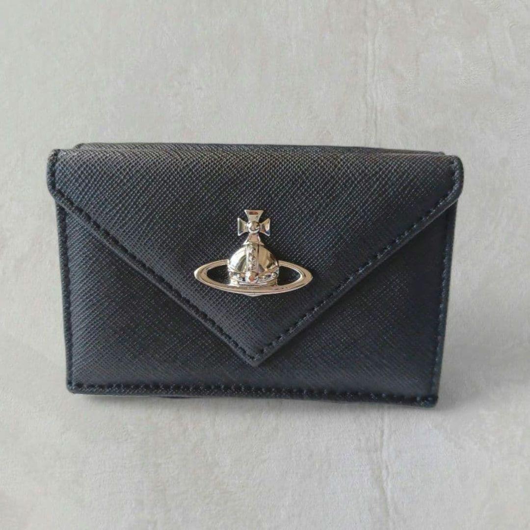 極美品 Vivienne Westwood 三つ折り財布 シルバーオーブロゴ