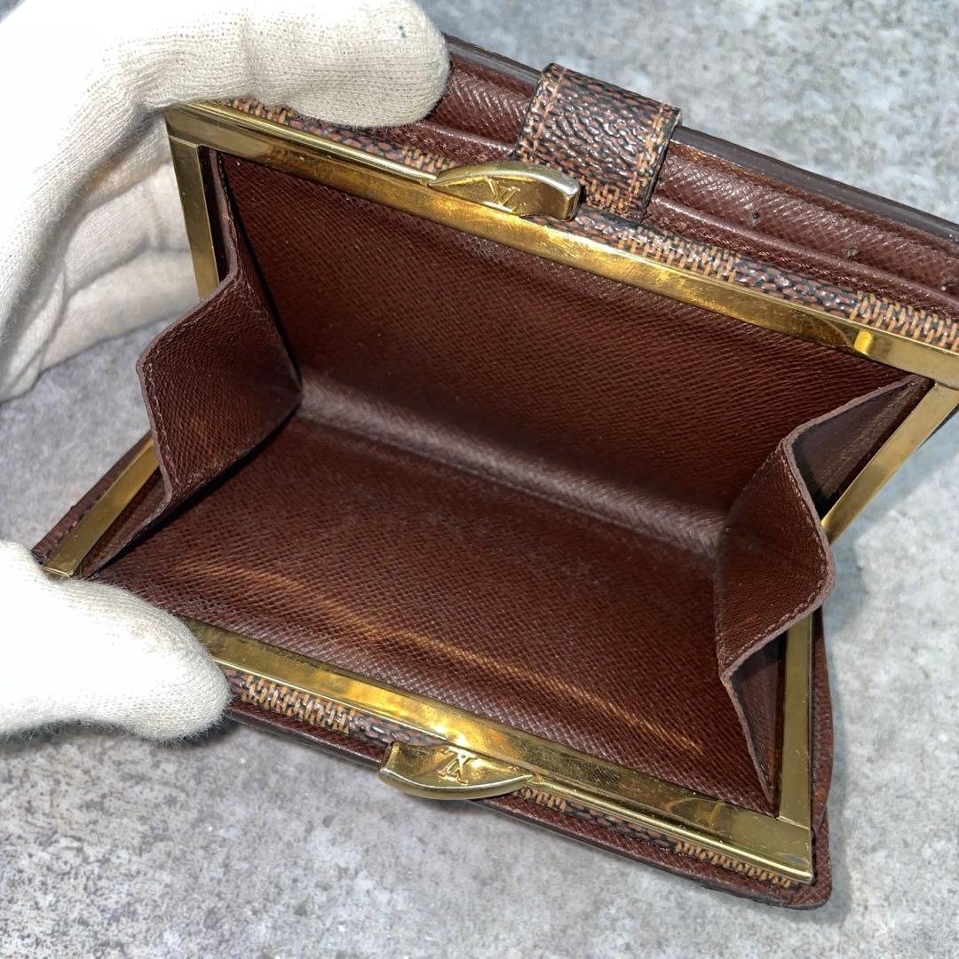 【微美品】LOUIS VUITTON ルイヴィトン　ダミエ　折り財布 がま口