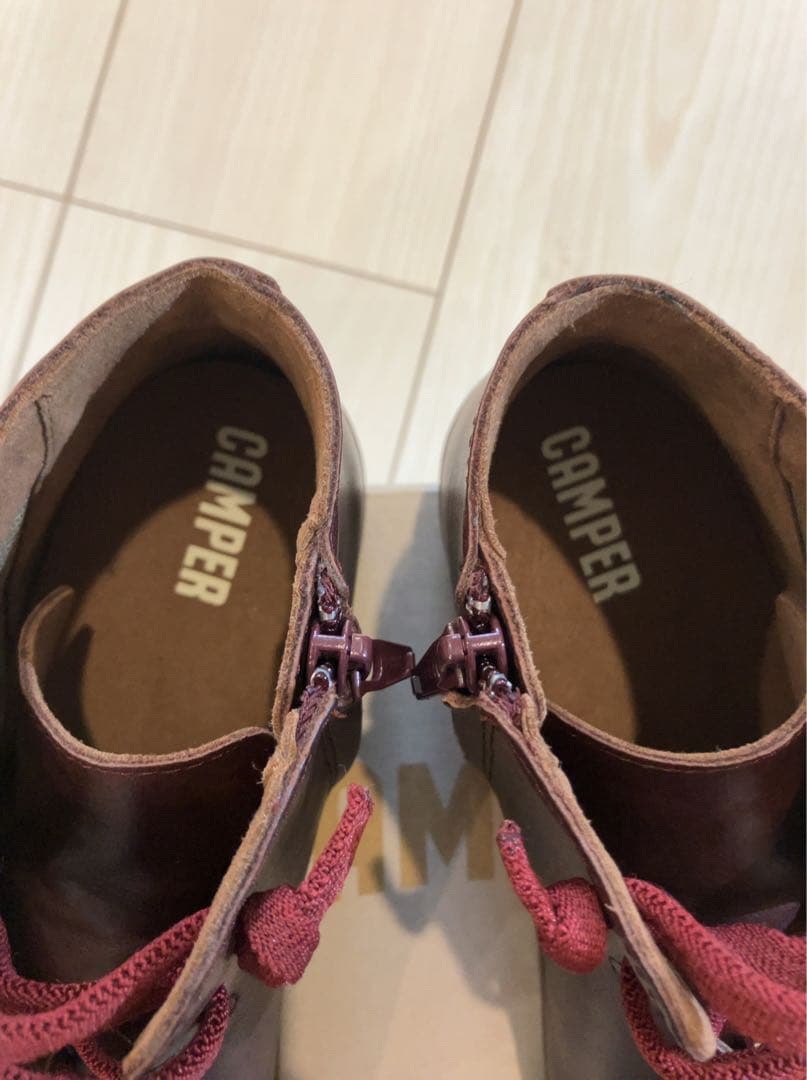 カンペールCAMPERショートブーツ　ペウカミ　茶size39