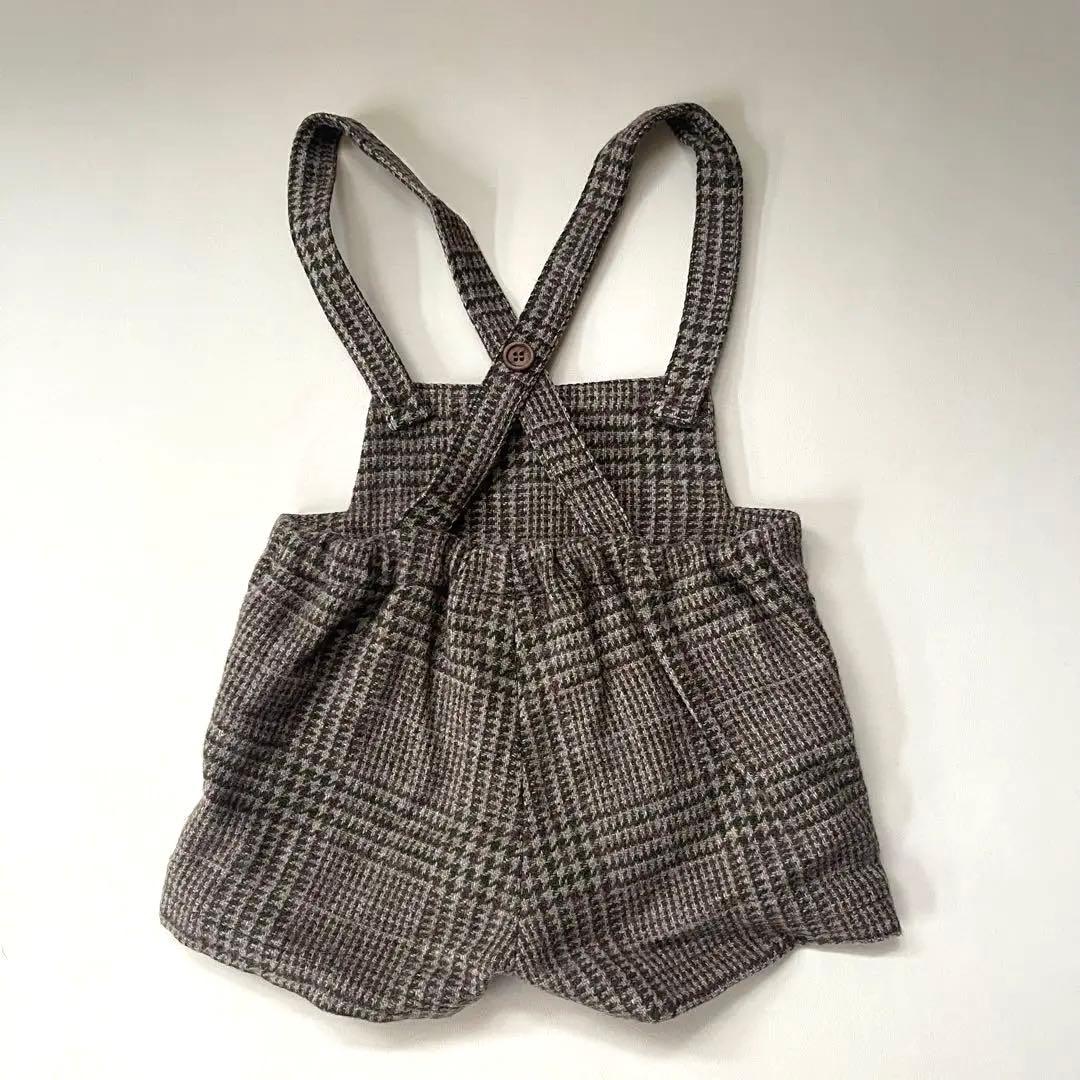 Popelin チェック柄　サロペット　18-24m